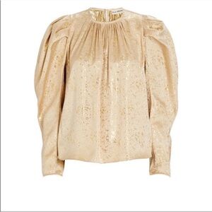 ULLA JOHNSON Ivy Gilded Balloon Sleeve Blouse